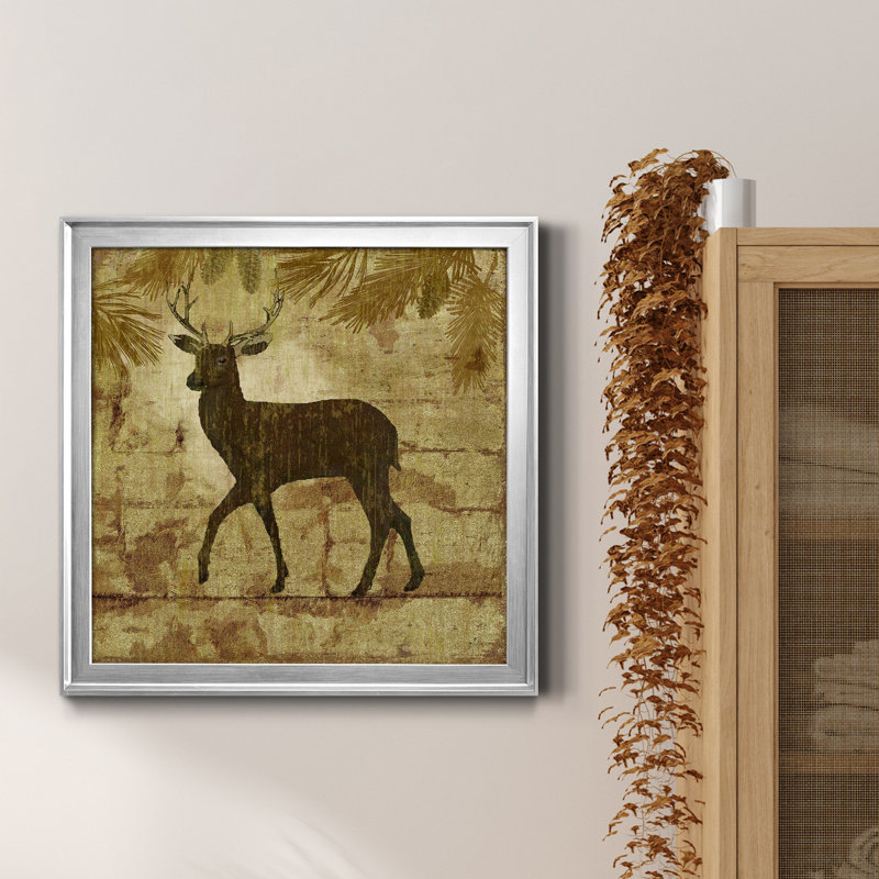 «Country Deer», reproduction de photo encadrée, H 22,5 po x l 22,5 po x P 1,5 po, Encadrement argenté