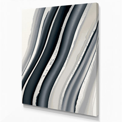 DiagonalStripes, art mural sur toile brune