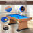 RayChee 6' Pool Table with Wood Finish, Modern Billiard Table with 2 Cues, Balls, Rack, Brush, Chalk, Leg Levelers