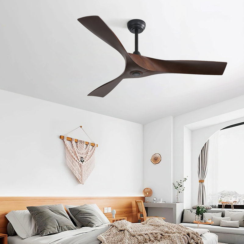52 Inch Ceiling Fan Without Light, 3 ABS Blades Outdoor Ceiling Fan 6-Speed Reversible DC Motor For Living Room, Bedroom