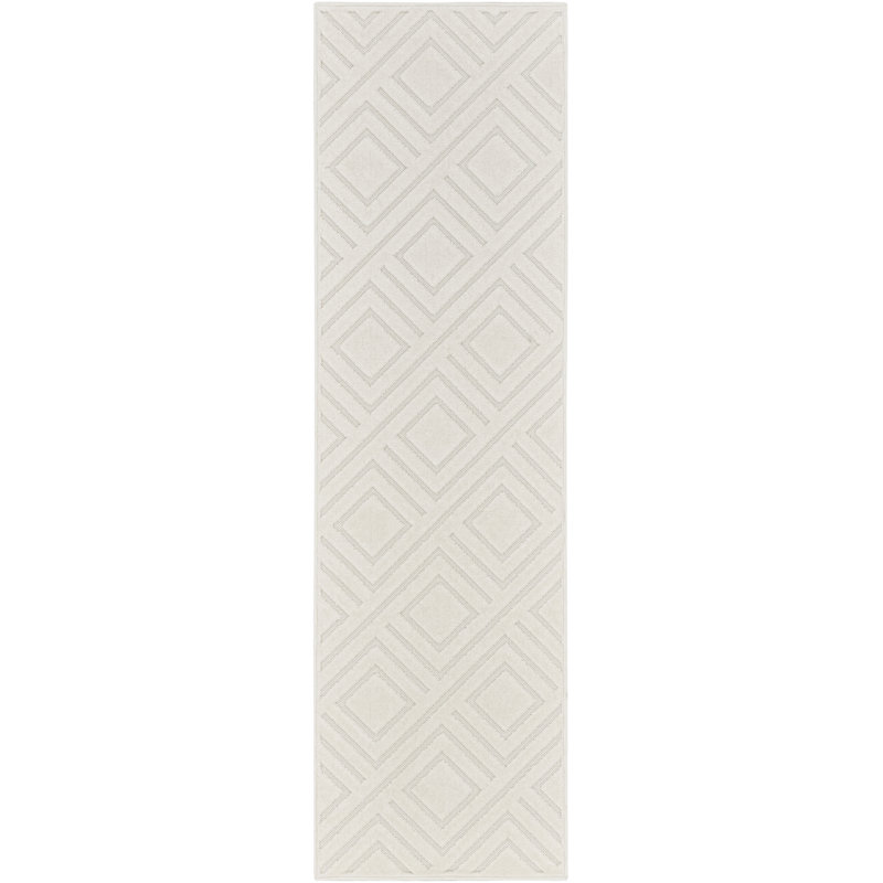 Tapis d'intérieur moderne ivoire Ebern Designs Garp, Tapis de couloir 2 pi x 6 pi