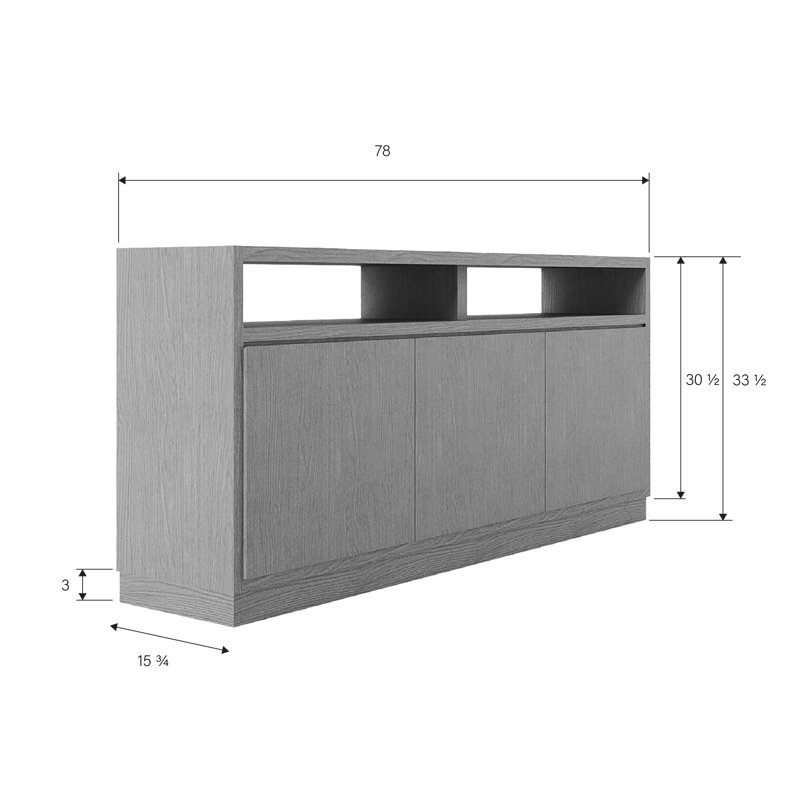 Larreon Media Console, Oak Wood