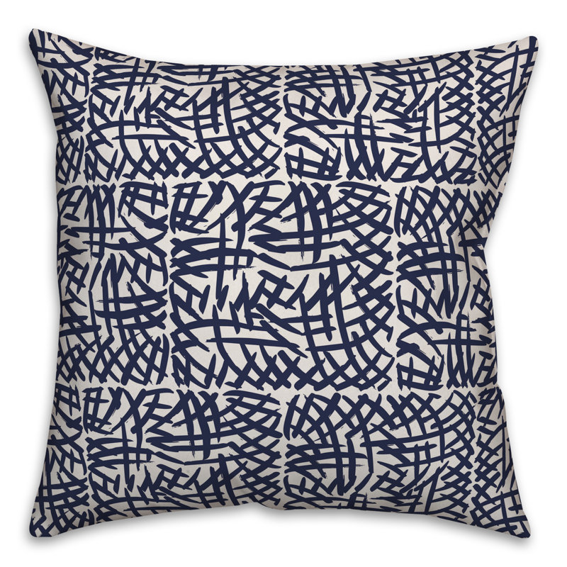 Geometric Throw Pillow, Navy, 18" x 18"