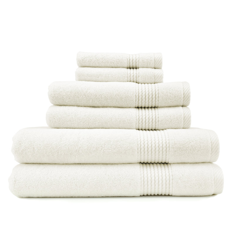 Adlena 6 Piece Turkish Cotton Towel Set, Cream
