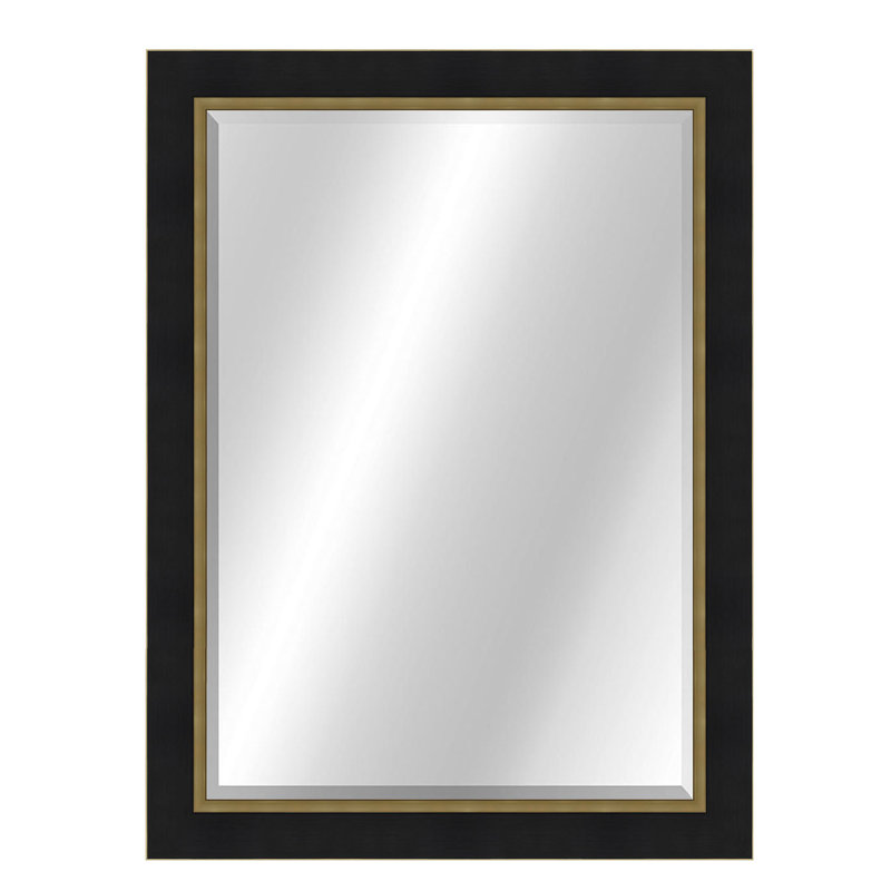 Metropolis Flat Mirror, 42" x 30", Black/Gold