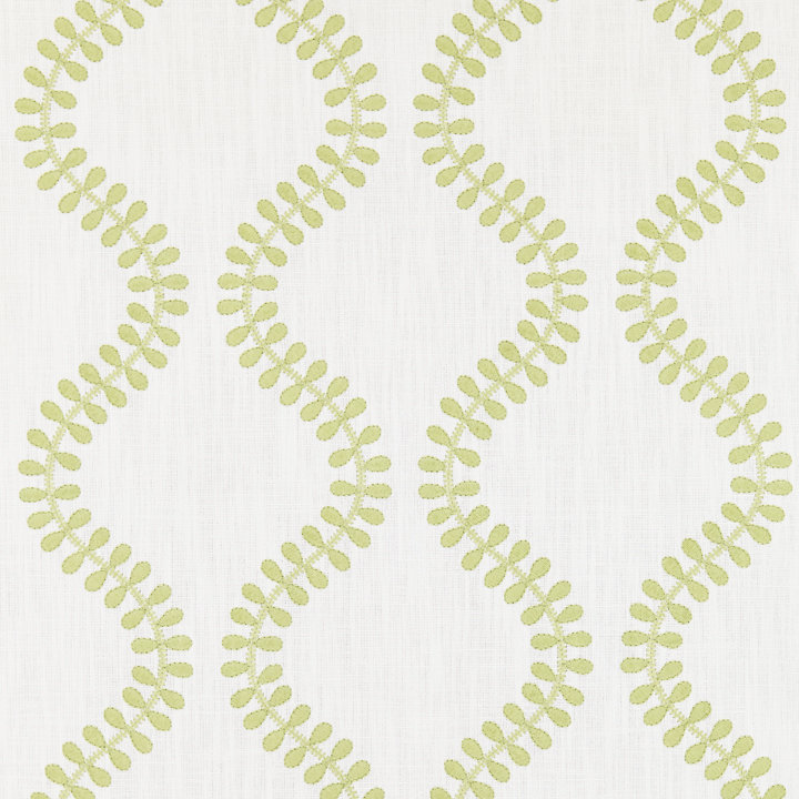 Botanica Foglia Embroidery Fabric, Celery