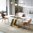 Simple Rectangular White Rock Slab Dining Table