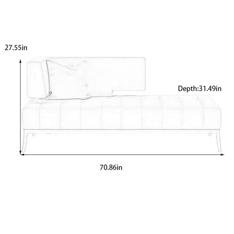 Light luxury sponge and solid wood recliner, Left Hand Facing