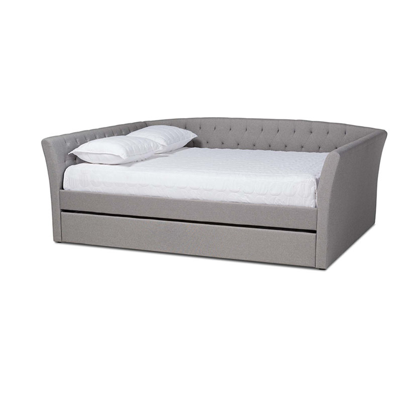 Lit de jour avec couchette Earnest, Gris clair, Double
