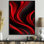 «Happy Streams Minimal Red Black - Abstract Modern Waves», art mural salon