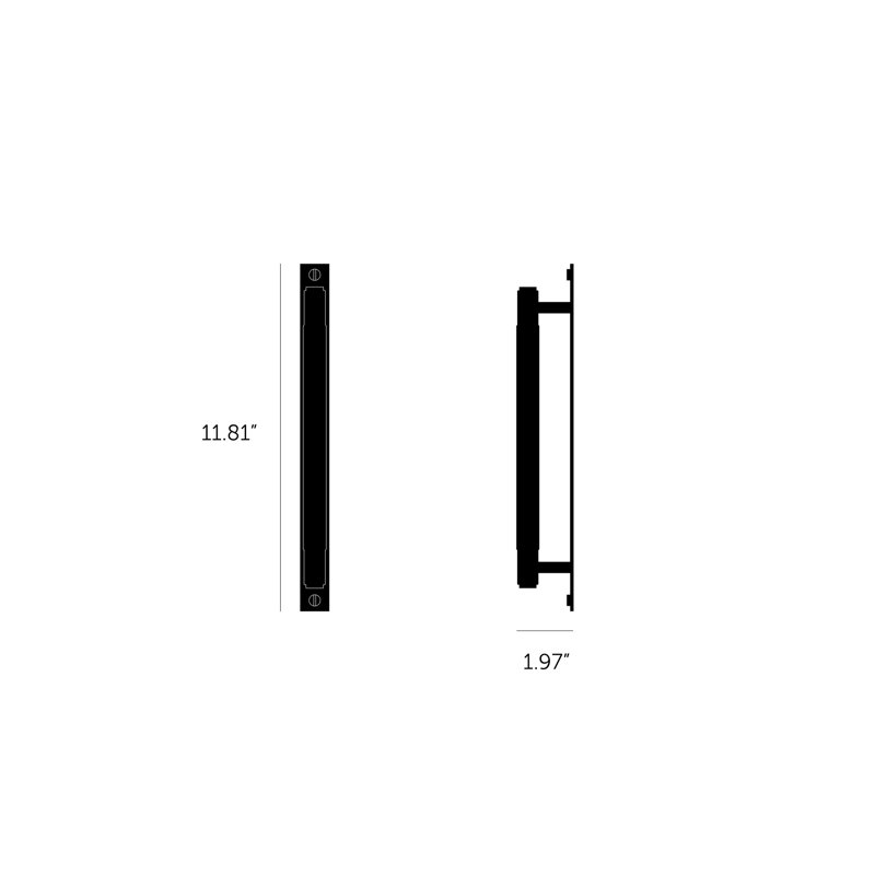 Pull Bar / Plate / Cross, Black, 8 43/50"