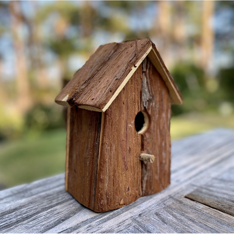 Rustic Barkwood Mounted Bird House