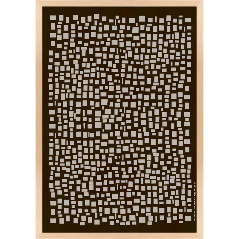 «Geometric Scatter I» par Romina Gadler - Art mural encadré, H 30 po x l 21 po, Papier encadré érable