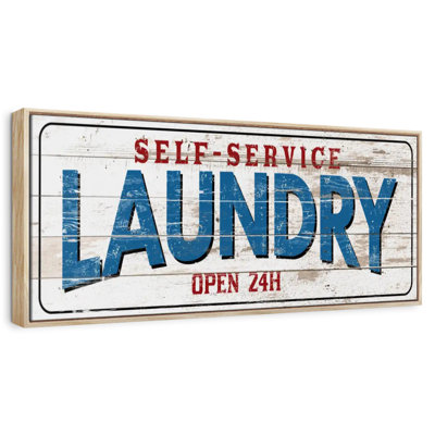 Vintage Self Service Laundry Wall Sign