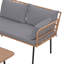 Ensemble de canapé d'angle extérieur en rotin PE - Résistant aux intempéries avec coussins lavables et table basse