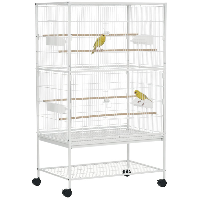 Large Bird Cage Budgie Cage for Finch Canaries Parrot with Stand White