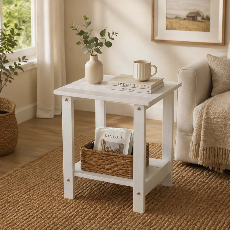 Élégante table d'appoint pour les rassemblements extérieurs, les collations et la détente avec un design durable à double couche