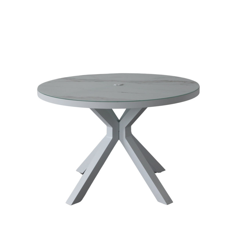 Luxton 4 - Person Patio Dining Set with Round Table , Cushions Included