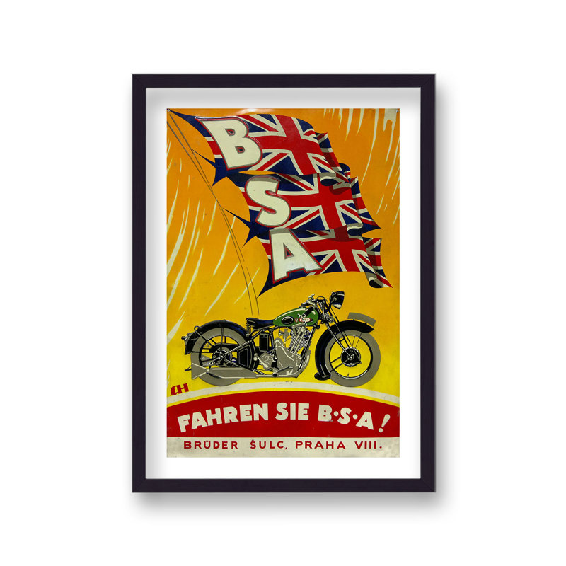 Vintage BSA Motorcycles by Vouvart - Single Picture Frame Print