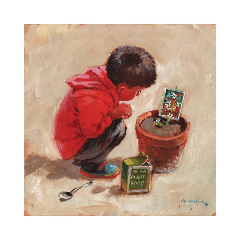 The Patient Gardener by John Haskins - Wrapped Canvas Painting, 93.98 cm H x 93.98 cm W x 3.175 cm D