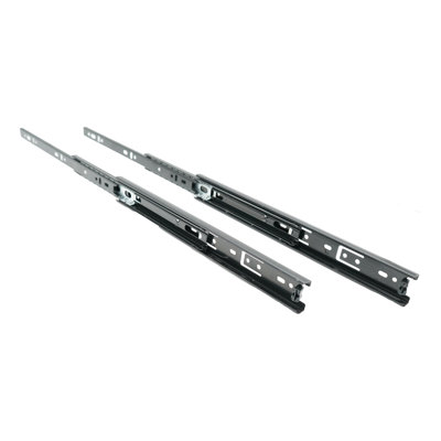 bingltd- 18 Inch Ball Bearing Hardware 3-Section Full Extension Side Mount Black Drawer Slides, 150 LB Capacity Drawer Slide (10 pairs)
