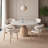 White round stone slab dining table-500656060