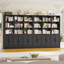 Bibliothèque 70 po H 70,1 po x l 63 po avec tablettes de rangement à 3 niveaux et 3 armoires à double porte | Grande armoire de rangement pour la maison et le bureau-2001448768