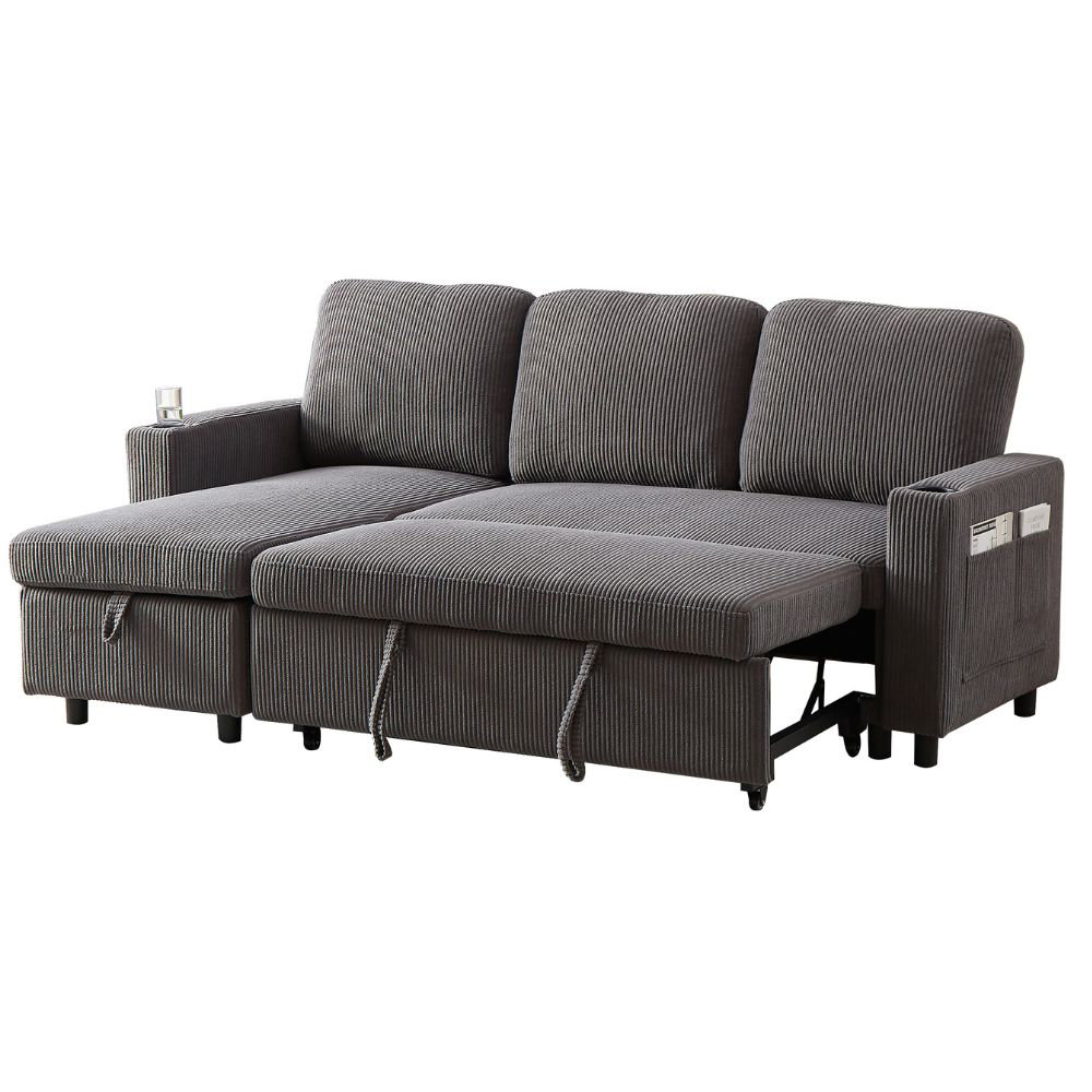 Latitude Run® 78.5" W Sectional Sofa Bed Upholstered Pull Out Sleeper ...
