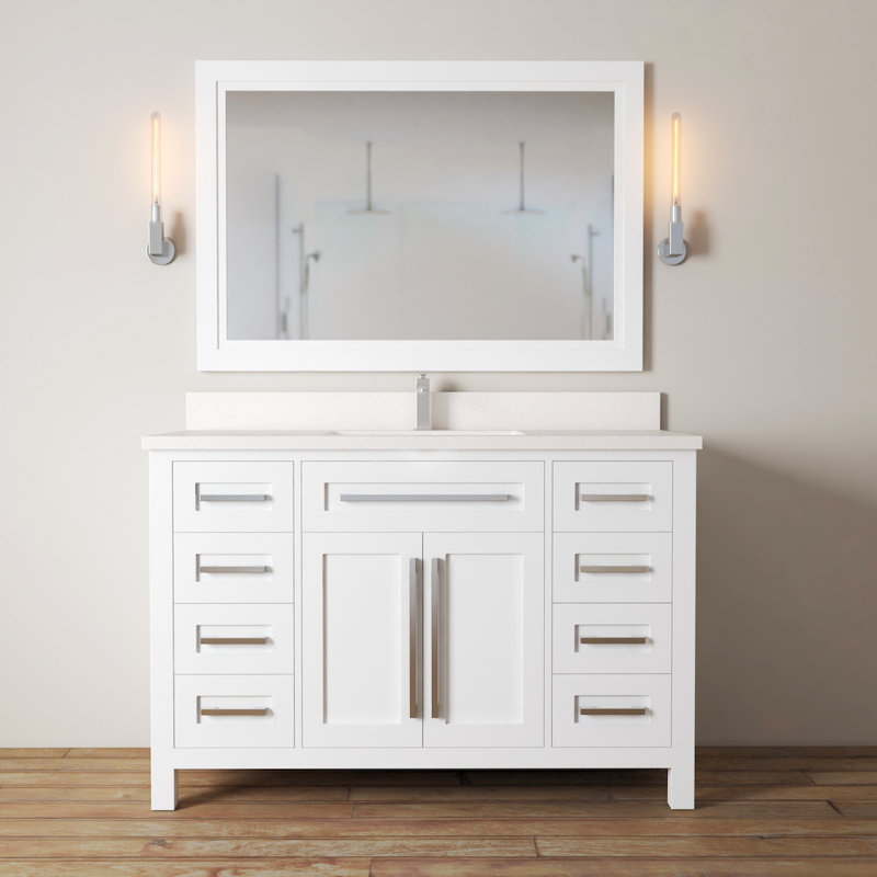 Ensemble de meuble-lavabo simple 48 po avec plateau en quartz Armonie