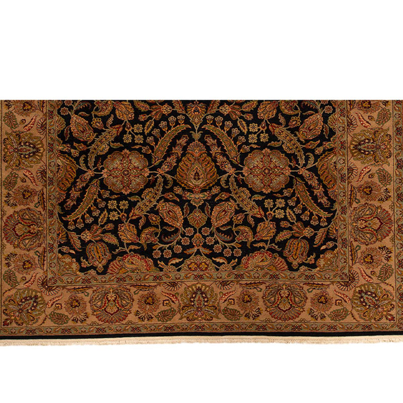 Tapis brun / rouge / noir noué à la main de haute qualité