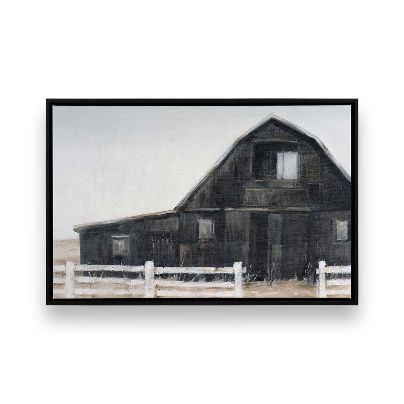 Impression sur toile patinée noir vieilli II dans un cadre doré, 24 po x 36 po, H 32,75 po x l 48,75 po x P 1,75 po