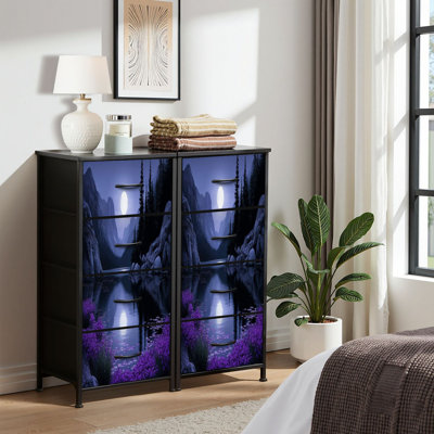 Commode pour commode de chambre à coucher pour garde-robe de style gothique rétro avec lune et forêt sombre Moody