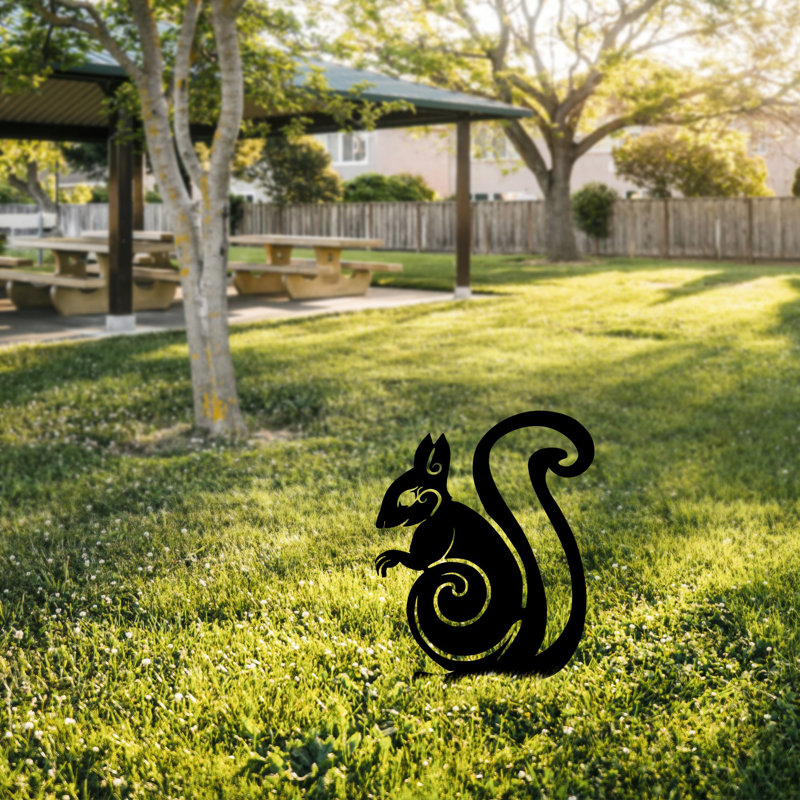 Elegant Decorative Garden Object, Black Metal, 17.3 x 9.1 inches | 100% Durable Metal, Thickness: 0.06 inches | No Assembly Required, Perfect for Outdoor Décor, Enhances Garden Aesthetics
