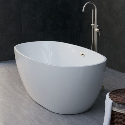 Ember 59'' x 32'' Freestanding Soaking Acrylic Bathtub