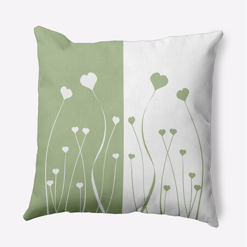 Floral Outdoor Reversible Throw Pillow, 16" H x 16" W, Square