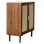 Armoire en rotin, armoire de rangement en rotin avec 2 portes magnétiques et tablettes réglables, buffet d'appoint avec pieds en bois et trou pour cordon d'alimentation pour le couloir, l'entrée, le salon, la cuisine, le kaki