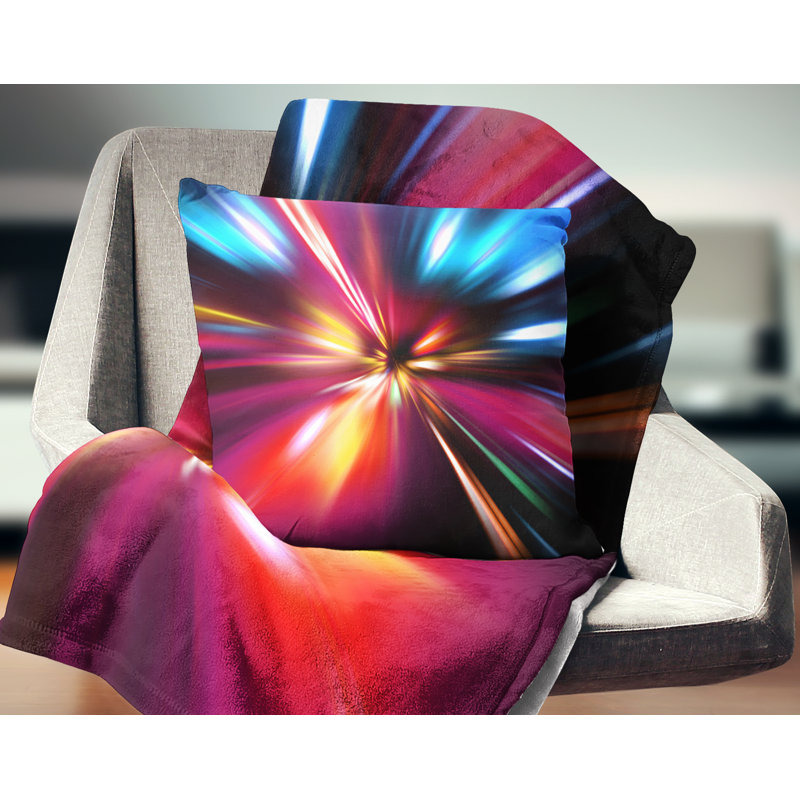 Speed Motion in Night - Abstract Printed Pillow, 16" x 16", Throw Pillow