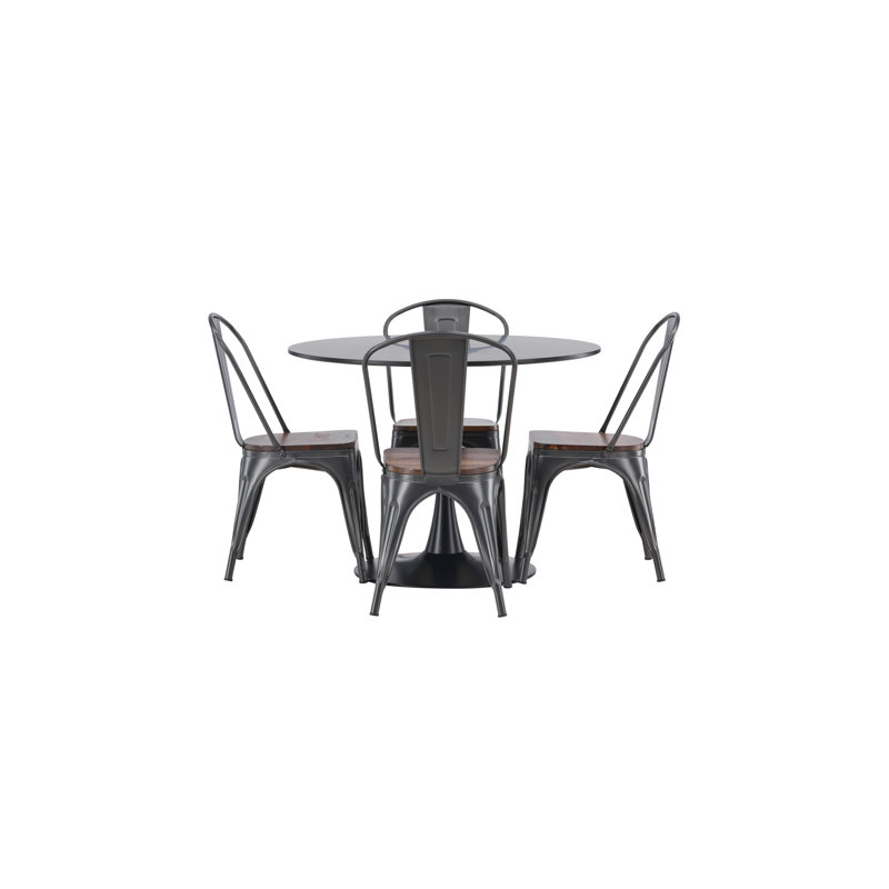 Torres 4 - Person Dining Set, Walnut, Walnut