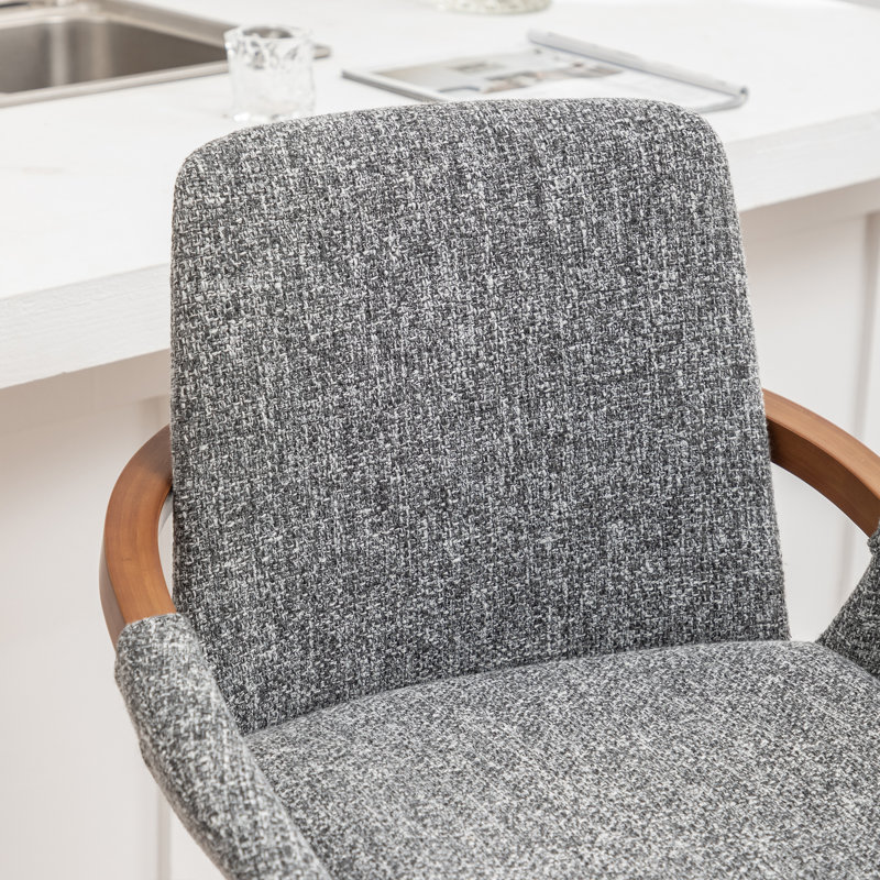 Swivel Upholstered Counter Stool, Counter Stool (63.5cm Seat Height), Light Grey