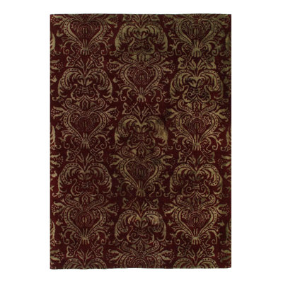 Damask Area Rug in Brown