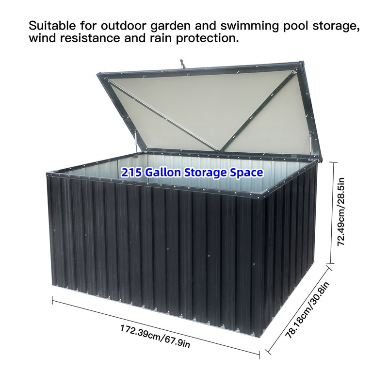 Outdoor Metal Storage Box - Waterproof Patio Storage Container with Lockable Doors, Large Capacity Deck Box for Garden, Poolside, and Backyard Organization