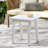 SELMA Acacia Wood Accent Side Table In White PU, Weather-Resistant Rectangular End Table For Patio, Garden, Lawn, And Living Room(White PU)