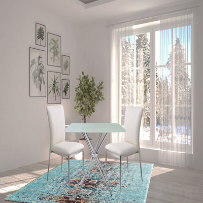 3 Pieces 36" Inch Contemporary Elegance Squared Dining Set