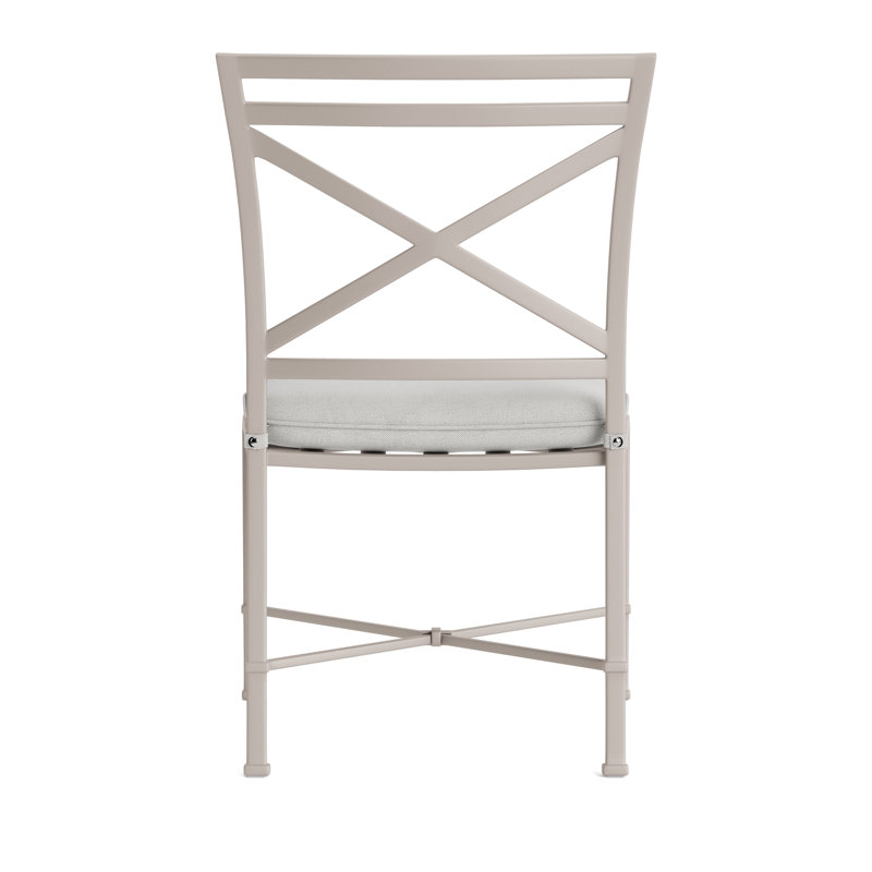 Venetian Outdoor Dining Side Chair, White, Fusion Dove, Dove Smooth