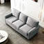 Confortable avec tissu gris et structure de rangement amovible