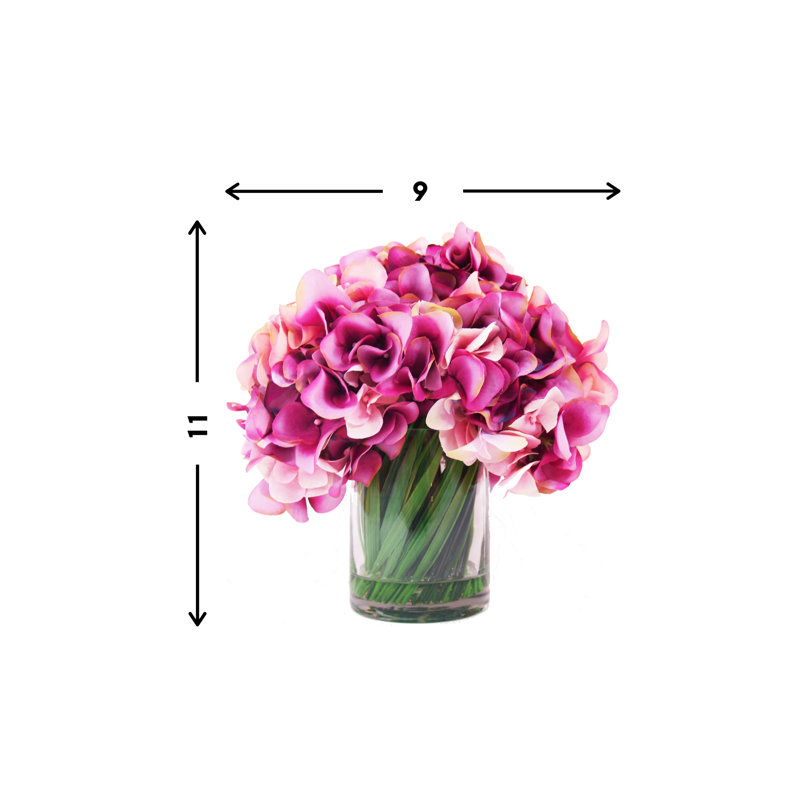 Fuchsia Hydrangea in Water Vase