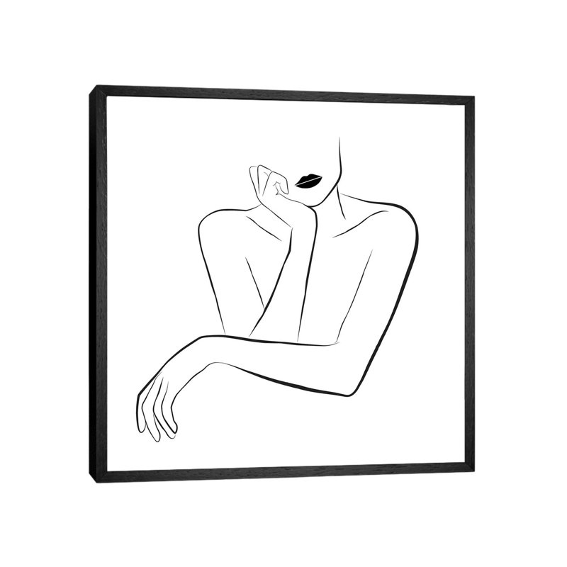 Minimal Face Line Art by Tiny Treasure Prints - Gallery-Wrapped Canvas Giclée on Canvas, 45.72 cm H x 45.72 cm W