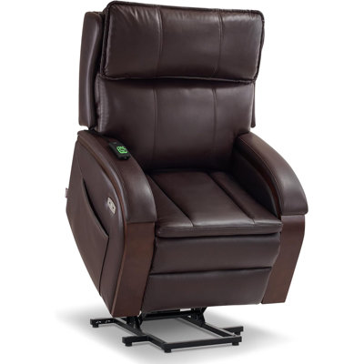 Yreka Medium Power Lift Recliner Chair with Massage and Heat, Adjustable Headrest, Solid Wood Armrest, USB Ports, Faux Leather 7917 -  Red Barrel StudioÂ®, F80A56D39D114B14BCBEFE5F3DFE2C5D