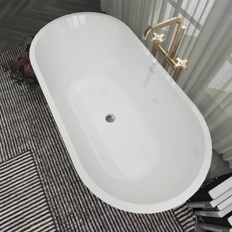 Free Standing Tub 67'' x 32'' Deep Soaking Bath Tub Acrylic A24
