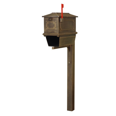 Aluminum Post Mounted Mailbox with Magnetic Closure